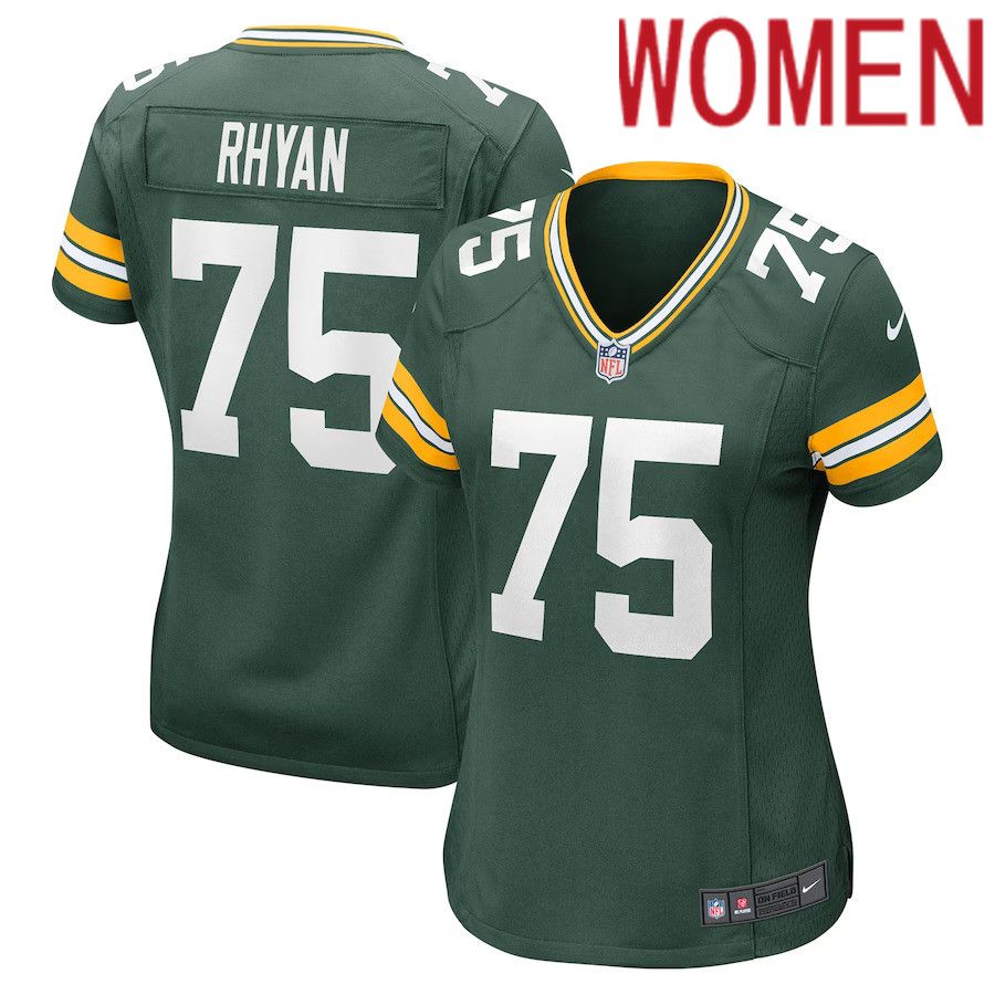 Women Green Bay Packers 75 Sean Rhyan Nike Green Player Game NFL Jersey